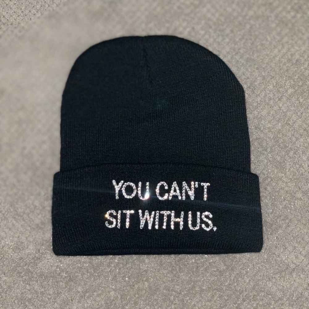 Black beanie with crystals